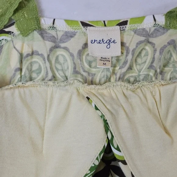 Vintage Y2K Womens Medium Baby Doll Lace Tank Top Green Floral 90s Bella Swan - Picture 5 of 10